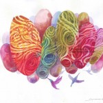 Name :Bird nest / Technique :Watercolor /size :58x59cm / Price : 268 usd.