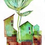 Name: Green house/ Technique :Watercolor /size :39x 50cm/Price : 185 usd.
