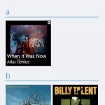 ภาพถ่ายหน้าจอแสดงอัลบั้มเพลงทั้งหมดบนวินโดวส์โฟน 8
