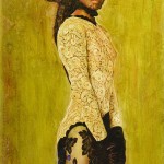 Art Name : Lady in Lace 1980/Encausto on Wood/Size:43x73 (cm)/Price:Under request